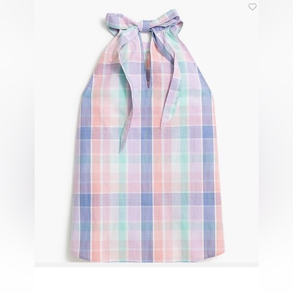 J. Crew plaid bow back halter top sz xs - Picture 2 of 9